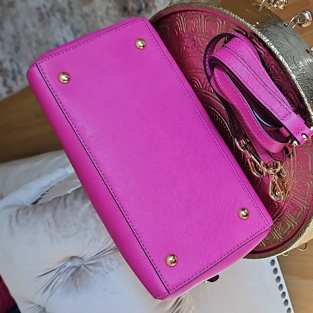 Michael Kors Fuchsia Leather Mini Cindy Satchel - Picture 12 of 13